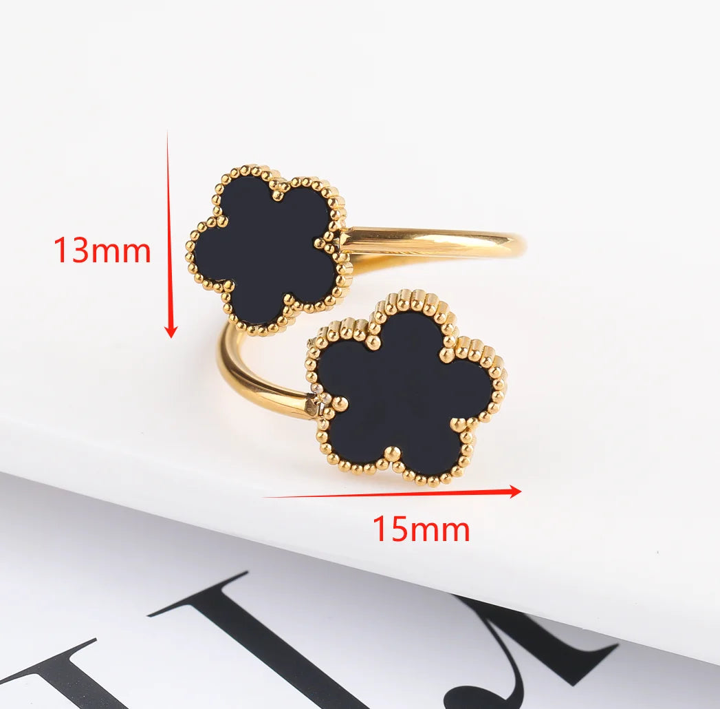 Van Cleef-Inspired Adjustable Clover Ring