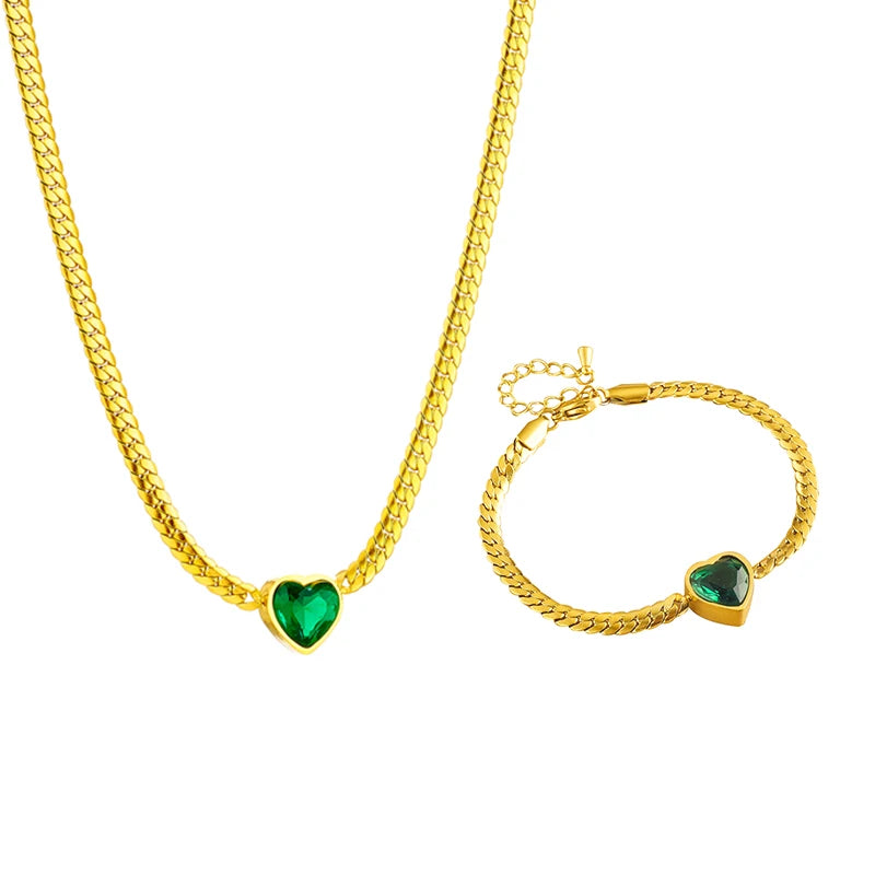 Delicate Gold Jewelry Set: Necklace & Bracelet