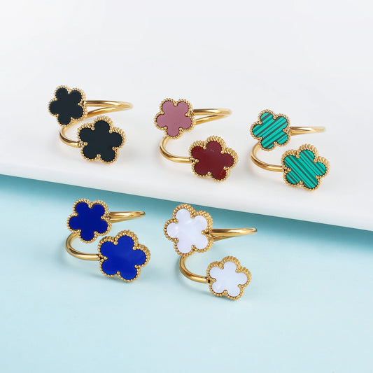 Van Cleef-Inspired Adjustable Clover Ring